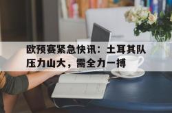 问鼎娱乐平台-欧预赛紧急快讯：土耳其队压力山大，需全力一搏